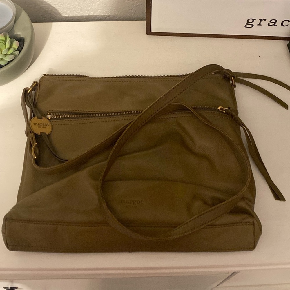 Margot Green Leather Crossbody